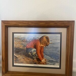 Rustic Framed Art Print - Child's Play by the Water